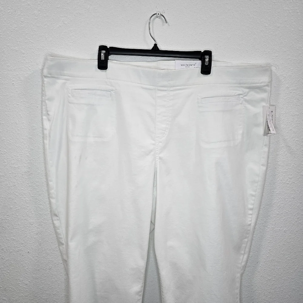 Westbound Womens  High Rise Skinni White Summer Cropped Pants  Size 24W - Picture 2 of 16